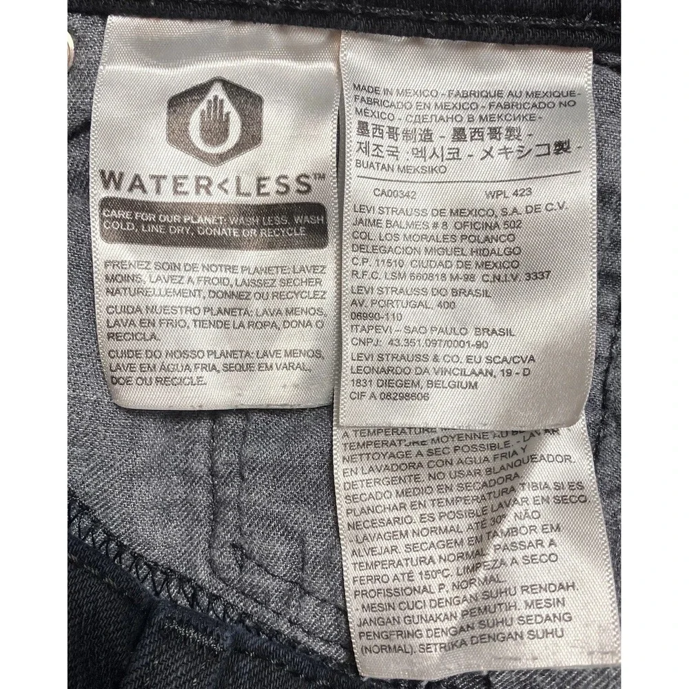 Levis 511 Slim Fit Jeans Men's 30x30 Black Excellent Waterless Denim 04511-4406